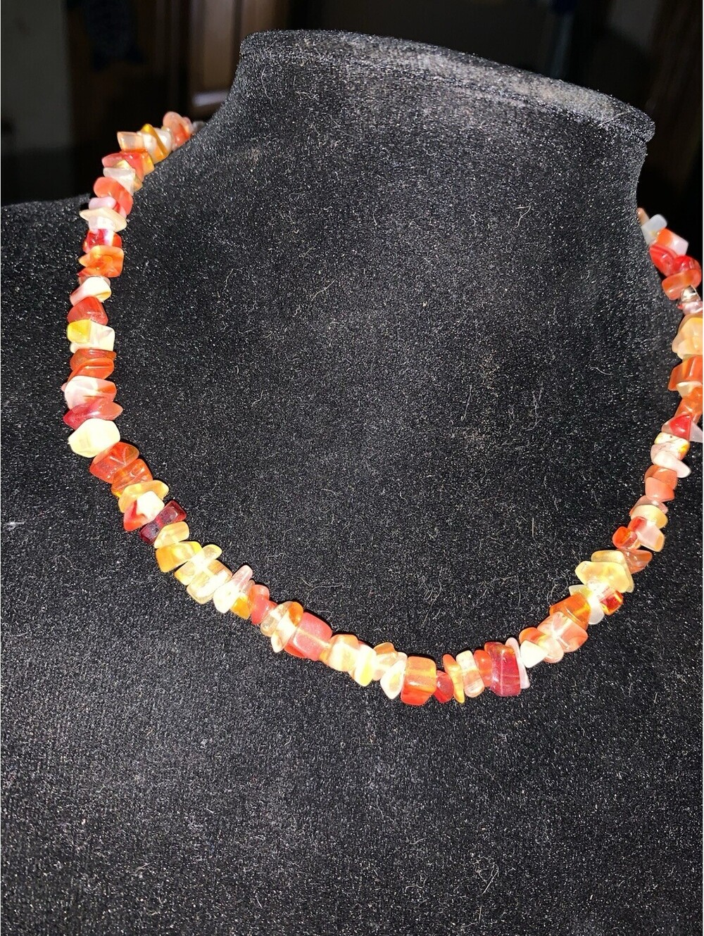 MODERN Sterling Silver Carnelian Gemstone Pearl Beaded TEXAS Longhorn Necklace